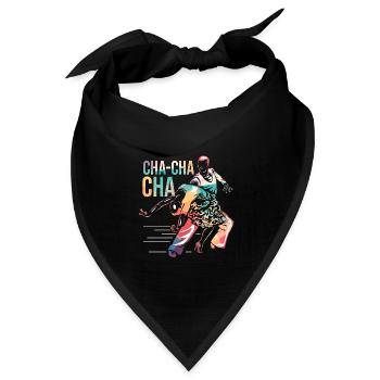 Temperamentvoller Cha Cha Tanzrhythmus - Bandana Dreieckstuch - Schwarz - Vorne