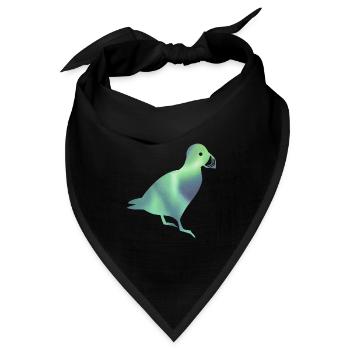 Island Papageitaucher Puffin Iceland Polarlicht - Bandana Dreieckstuch - Schwarz - Vorne