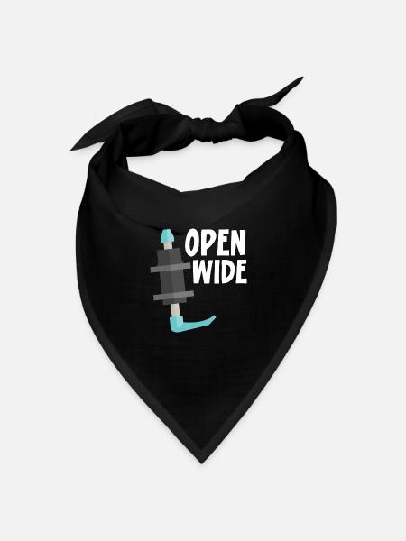 Open Wide Krankenschwester Anästhesie Anästhesist - Bandana Dreieckstuch - Schwarz