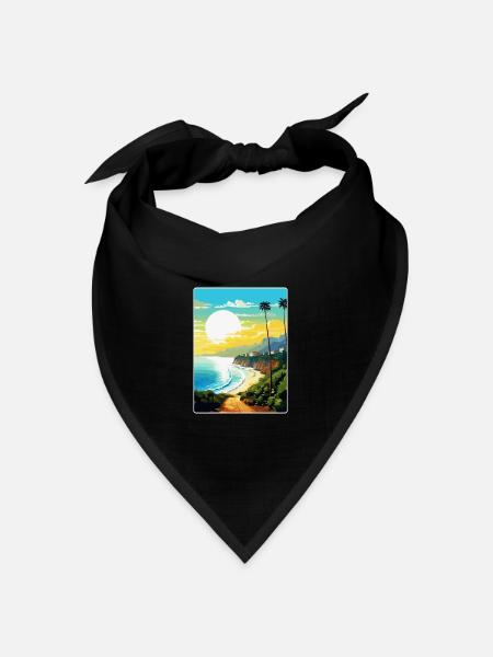 Teneriffa Spanien Vintage Reiseplakat Souvenir WPA - Bandana Dreieckstuch - Schwarz