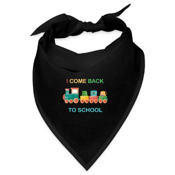 Ich komme zurück zur Schule, Kinderschule, Zug - Bandana Dreieckstuch - Schwarz - Vorne