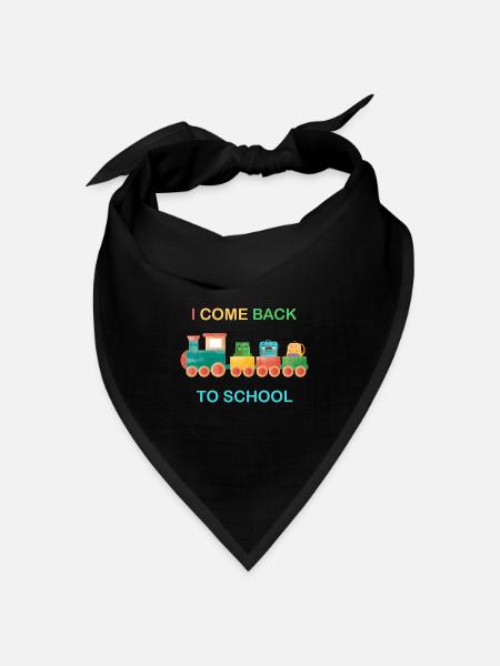 Ich komme zurück zur Schule, Kinderschule, Zug - Bandana Dreieckstuch - Schwarz