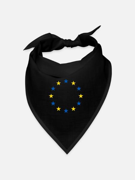 Ukraine EU Flagge Freiheit Frieden - Bandana Dreieckstuch - Schwarz