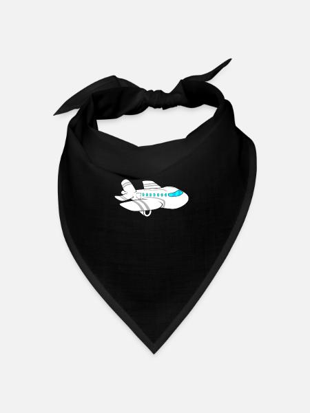 Flugzeug - Bandana Dreieckstuch - Schwarz