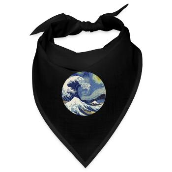 Tsunami der Sternennacht - Bandana Dreieckstuch - Schwarz - Vorne