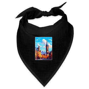 Manchester England Uk Reise Poster Souvenir WPA - Bandana Dreieckstuch - Schwarz - Vorne