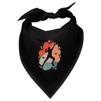 Klettern Bergsteiger Bouldern Boulder - Bandana Dreieckstuch - Schwarz - Vorne
