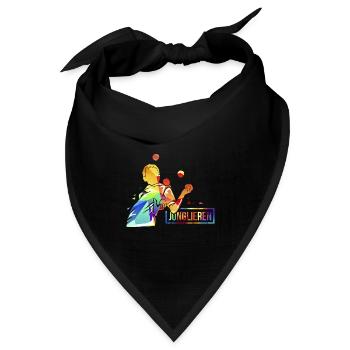 Flotter Jongleur Zirkusauftritt - Bandana Dreieckstuch - Schwarz - Vorne