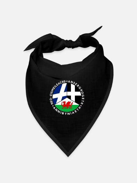 Schottische, walisische, kornische Unabhängigkeit, keltisch - Bandana Dreieckstuch - Schwarz