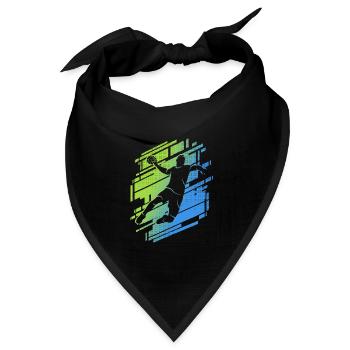 Handball Handballspieler Jungen Handballer - Bandana Dreieckstuch - Schwarz - Vorne