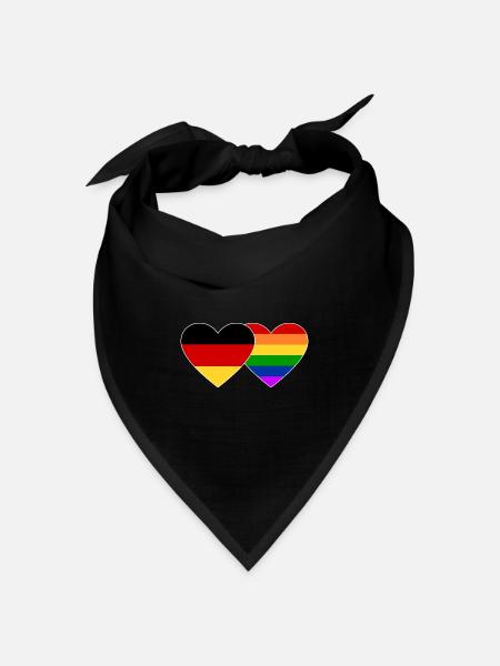 Deutschland Regenbogen Flagge - Bandana Dreieckstuch - Schwarz