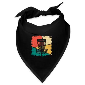 Disc Golf Spieler Discgolfer Vintage Discgolf - Bandana Dreieckstuch - Schwarz - Vorne