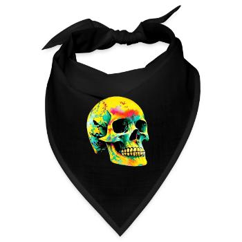 Totenkopf - Bandana Dreieckstuch - Schwarz - Vorne
