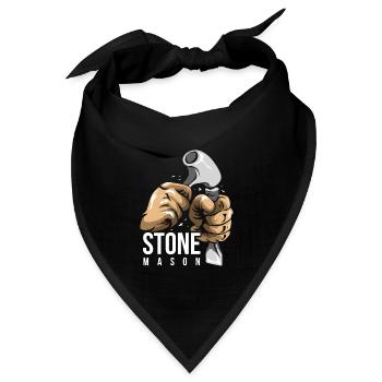 Geschickter Steinmetz Naturstein - Bandana Dreieckstuch - Schwarz - Vorne