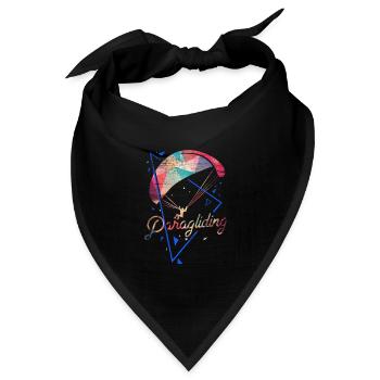 Geometrischer Gleitschirm Höhenflug - Bandana Dreieckstuch - Schwarz - Vorne