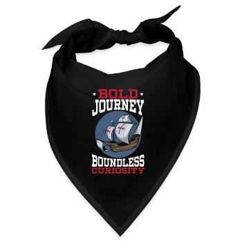 Kühne Reisen Grenzenlose Neugierde Kolumbus-Tag - Bandana Dreieckstuch - Schwarz - Vorne