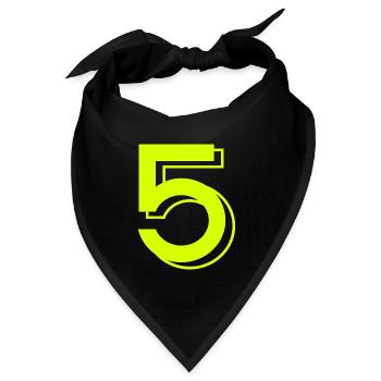 NeonGelb Abstrakt 5 Grafik - Bandana Dreieckstuch - Schwarz - Vorne
