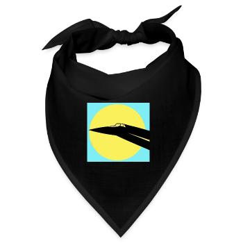 Concorde und Sonne - Bandana Dreieckstuch - Schwarz - Vorne