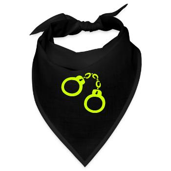 Handschellen Gelb - Bandana Dreieckstuch - Schwarz - Vorne