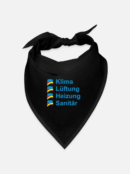 Klima Lüftung Heizung Sanitär - Bandana Dreieckstuch - Schwarz