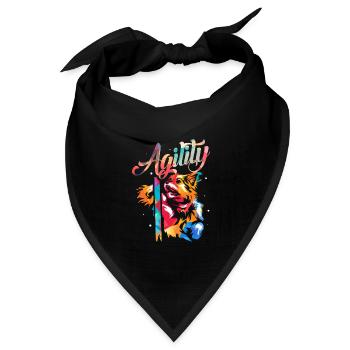 Behänder Hundetrainer Agilityparcours - Bandana Dreieckstuch - Schwarz - Vorne