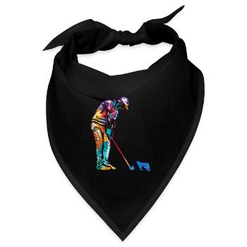 Schlagfertiger Minigolf Bahnprofi - Bandana Dreieckstuch - Schwarz - Vorne