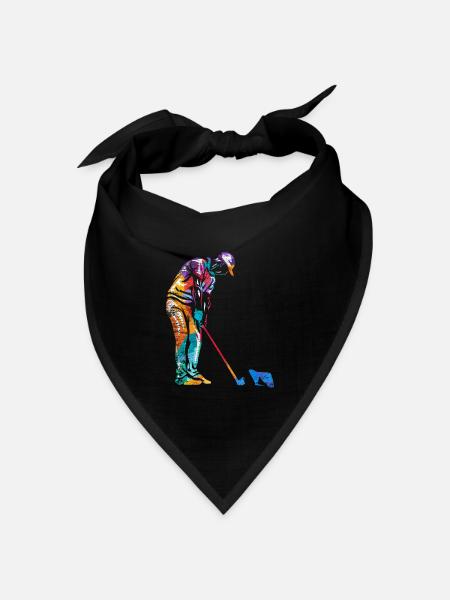 Schlagfertiger Minigolf Bahnprofi - Bandana Dreieckstuch - Schwarz