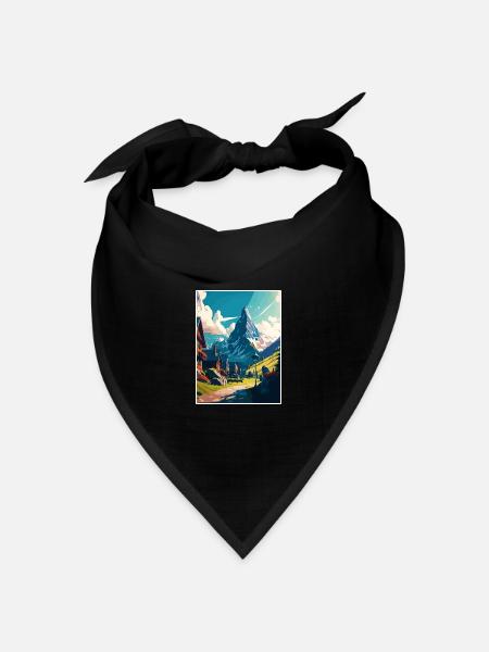 Grindelwald Schweiz Vintage Reiseposter WPA - Bandana Dreieckstuch - Schwarz