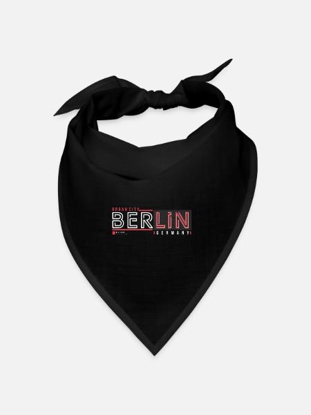 Berliner Urban City Style Fan Reise Streetwear - Bandana Dreieckstuch - Schwarz