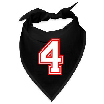NUMMER VIER NUMBER FOUR LUCKY NUMBER GLÜCKSZAHL - Bandana Dreieckstuch - Schwarz - Vorne
