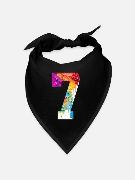 FARBIG NUMMER 7 BUNT 7. GEBURTSTAG - Bandana Dreieckstuch - Schwarz