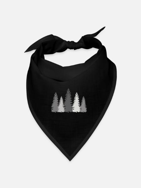 Wandern Wanderer Wald Bäume Tanne Natur outdoor - Bandana Dreieckstuch - Schwarz