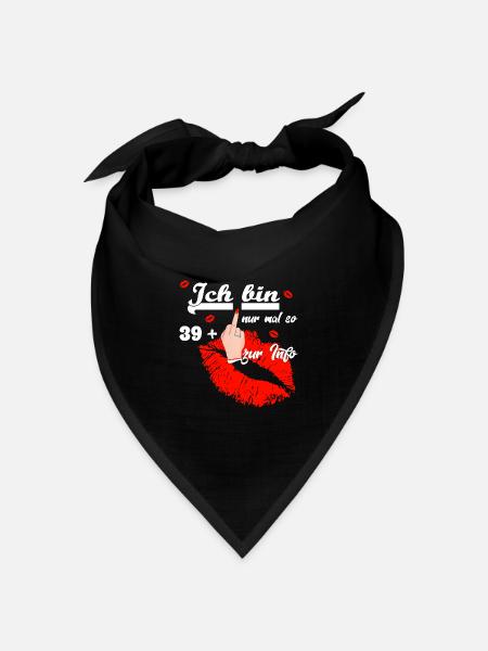 Zum 40. Geburtstag Damen 39 + - Bandana Dreieckstuch - Schwarz