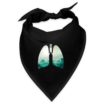 Grüne Natur Wald Landschaft Lunge - Bandana Dreieckstuch - Schwarz - Vorne