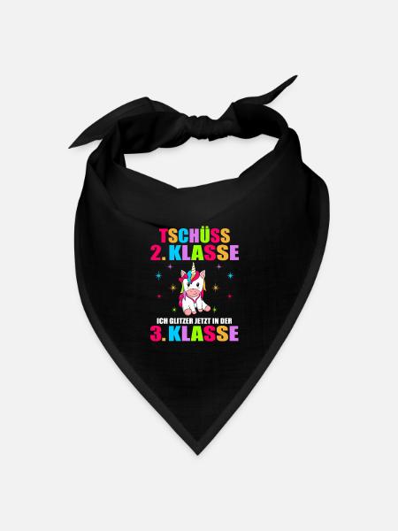 Tschüss 2.Klasse Ich Glitzer Jetzt In Der 3.Klasse - Bandana Dreieckstuch - Schwarz