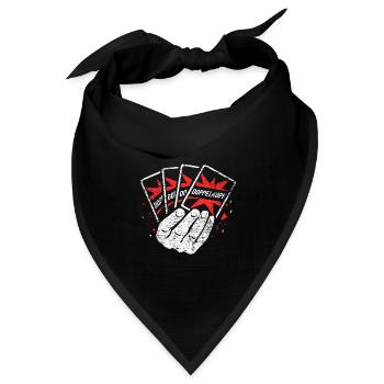 Trickreicher Doppelkopf Kartenspiel - Bandana Dreieckstuch - Schwarz - Vorne