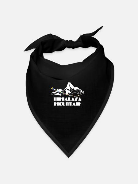 Wagemutiger Himalaya Trekkingpfad - Bandana Dreieckstuch - Schwarz