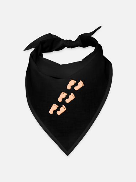Fuß Füße Fußpflege Podologie Geschenk Geschenkidee - Bandana Dreieckstuch - Schwarz