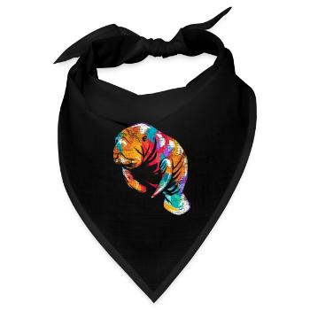 Gelassene Dugong Seegrasfresser - Bandana Dreieckstuch - Schwarz - Vorne