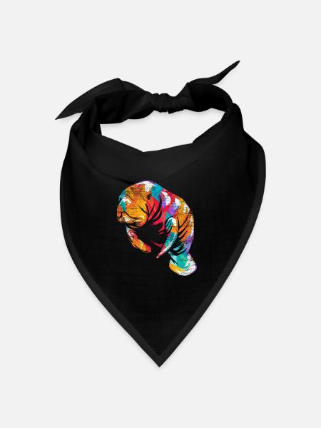Gelassene Dugong Seegrasfresser - Bandana Dreieckstuch - Schwarz