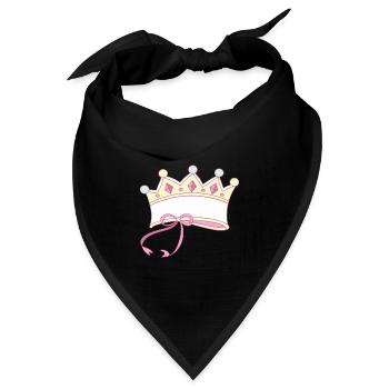 Krone beschreibbar - Bandana Dreieckstuch - Schwarz - Vorne