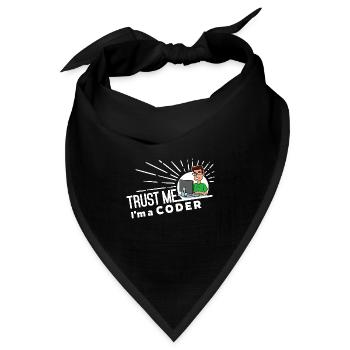 Trust me, I'm a Coder - Programmierer Spruch - Bandana Dreieckstuch - Schwarz - Vorne