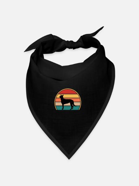 Belgischer Schäferhund Malinois Hund Silhouette Retro - Bandana Dreieckstuch - Schwarz
