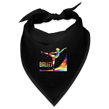 Graziöse Ballett Primaballerina - Bandana Dreieckstuch - Schwarz - Vorne