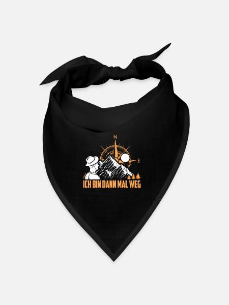 Ich Bin Dann Mal Weg Berge Wanderer Kompass Pilger - Bandana Dreieckstuch - Schwarz