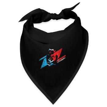 Farbenfroher Acrylmaler Porträtkunst - Bandana Dreieckstuch - Schwarz - Vorne