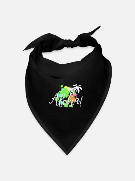 Aloha Tropen-Splash - Bandana Dreieckstuch - Schwarz