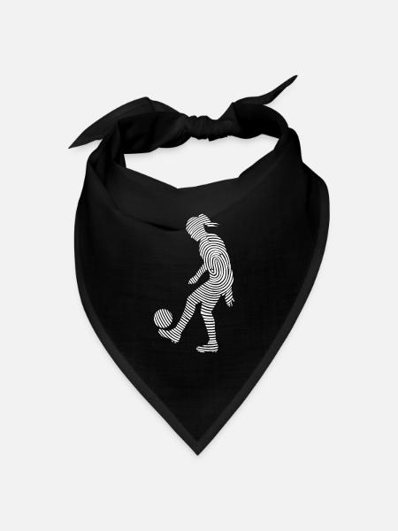 Fußballerin Fußball Fingerabdruck Fussball - Bandana Dreieckstuch - Schwarz