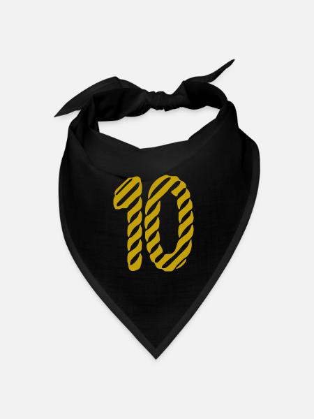 10. 10 JAHRE. 10. Jahrestag. 10-JÄHRIGES JUBILÄUM. - Bandana Dreieckstuch - Schwarz