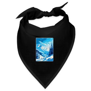 St. Anton am Arlberg Österreich Vintage Reiseplakat - Bandana Dreieckstuch - Schwarz - Vorne